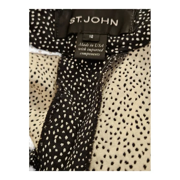 ST. JOHN Pants, Size 12, Black/White - Picture 3 of 13